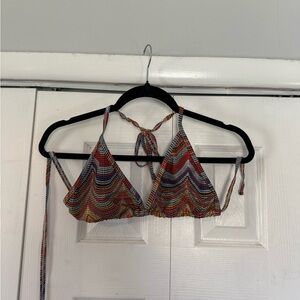 Multicolor Chevron Triangle Bikini Top